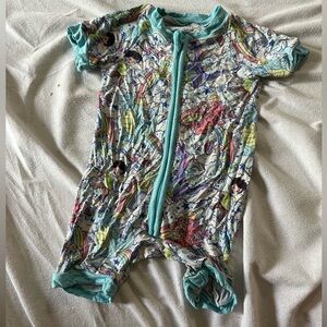 Dragon tails short sleeve zip up one piece